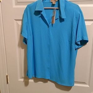 Notations Blue button up shirt NWT 1X